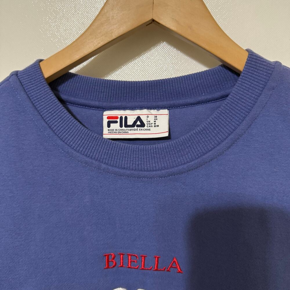 Fila Women' M "Moda Nella Vita Attiva" Blue Long Sleeve Crewneck Sweater Sport - Picture 3 of 9